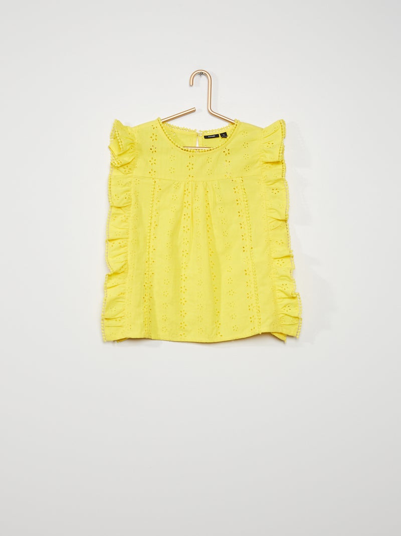 Blus tipo bordado inglês AMARELO - Kiabi