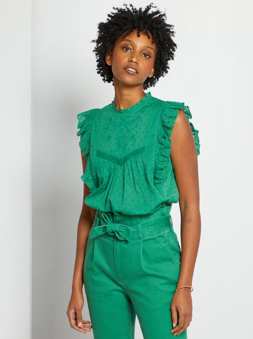 Blusa a ponto cheio com aplicações de fantasia - Kiabi