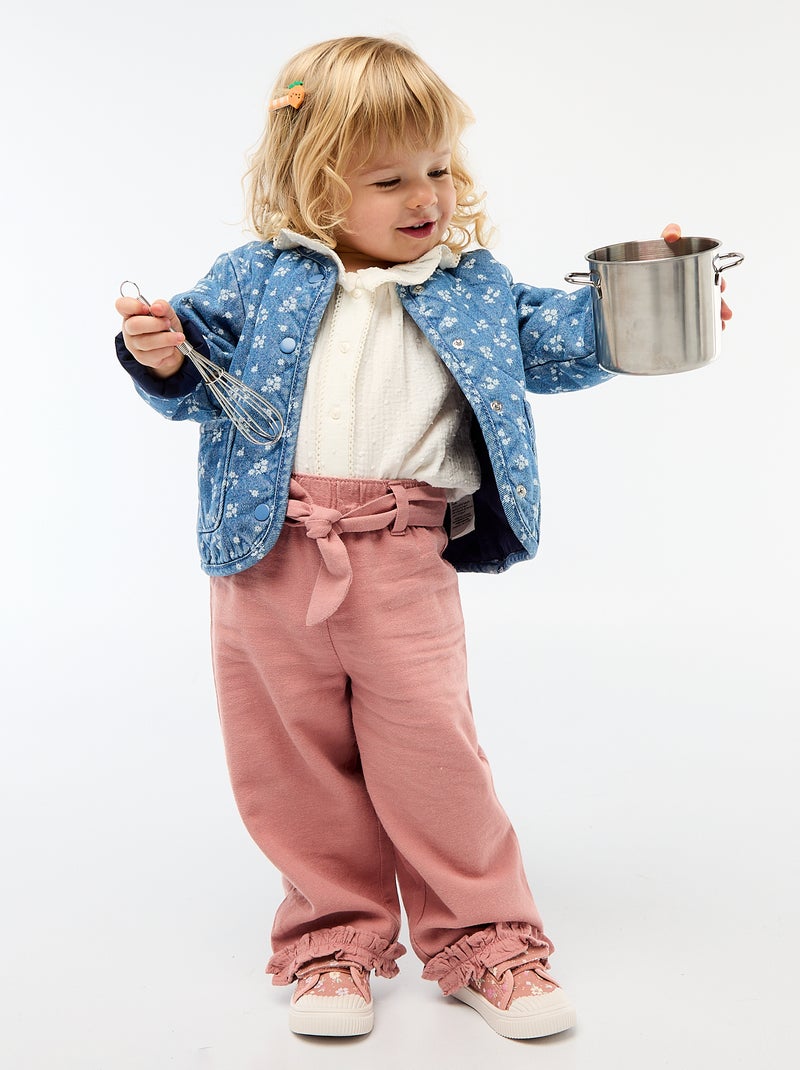 Blusa a ponto cheio em gaze de algodão Branco - Kiabi