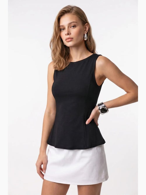 Blusa ajustada sem mangas com gola careca mixray - Kiabi Blusa ajustada sem mangas com gola careca mixray - Kiabi