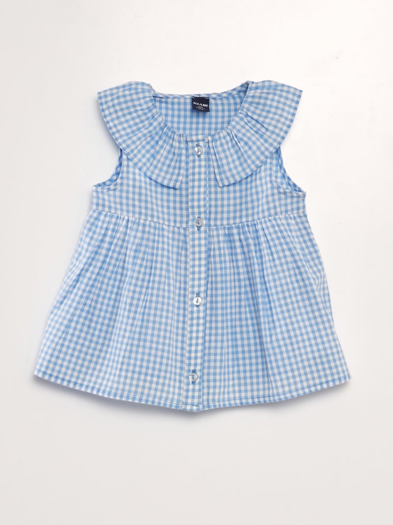 Blusa aos quadrados AZUL - Kiabi