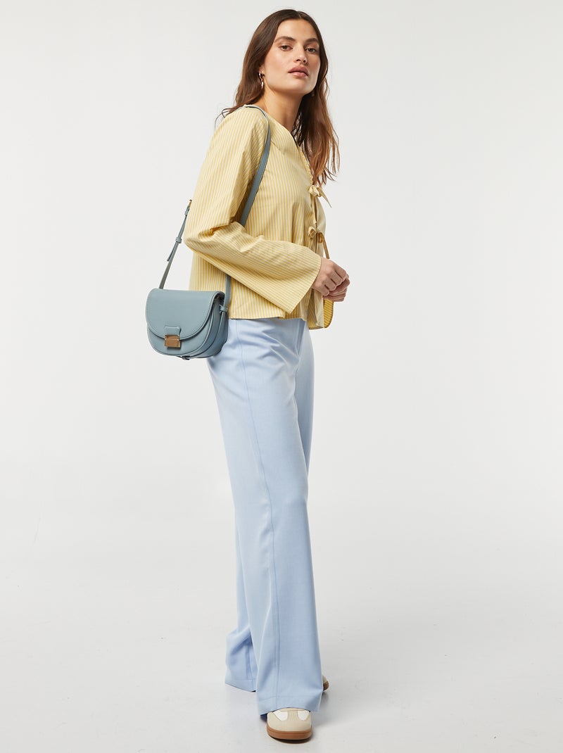 Blusa às riscas com atilhos para atar AMARELO - Kiabi