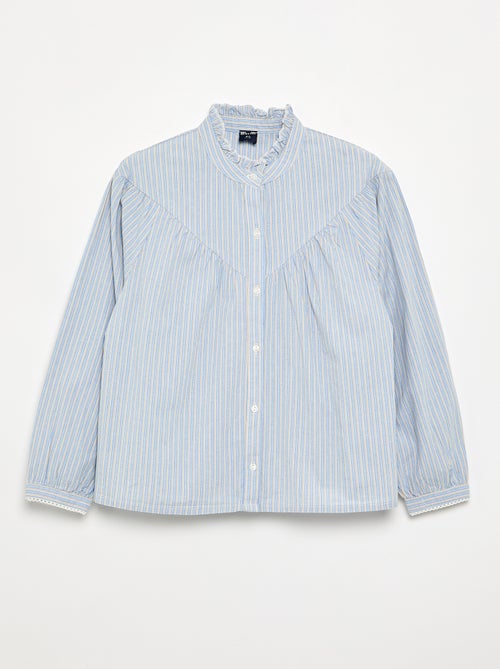 Blusa às riscas com gola fantasia - Kiabi