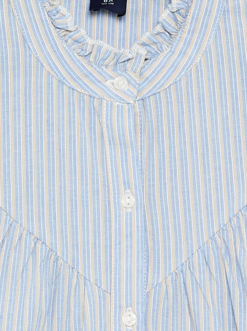 Blusa às riscas com gola fantasia - Kiabi