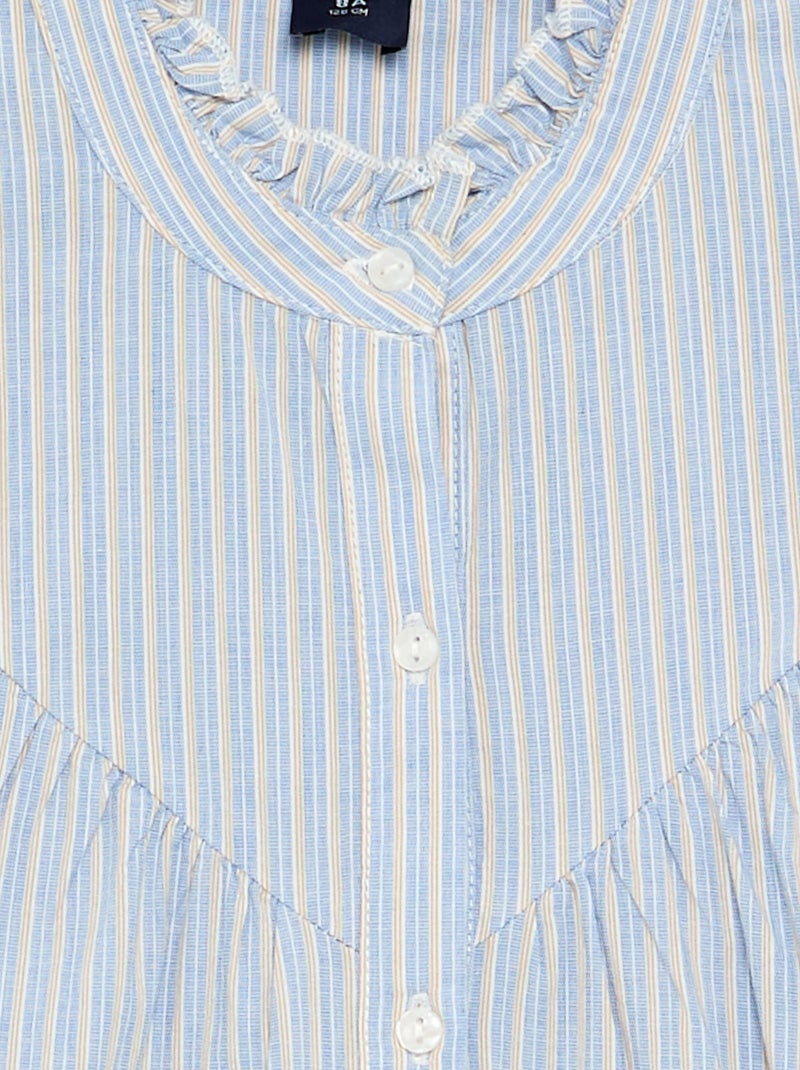 Blusa às riscas com gola fantasia Azul - Kiabi