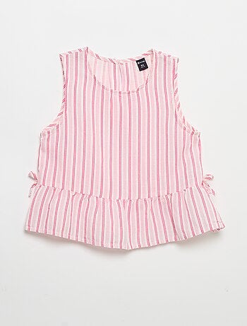 Blusa às riscas com laços fantasia