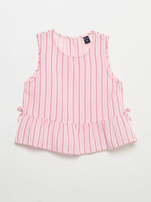 Blusa às riscas com laços fantasia - Kiabi Blusa às riscas com laços fantasia - Kiabi