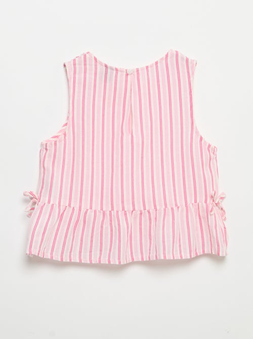 Blusa às riscas com laços fantasia - Kiabi Blusa às riscas com laços fantasia - Kiabi