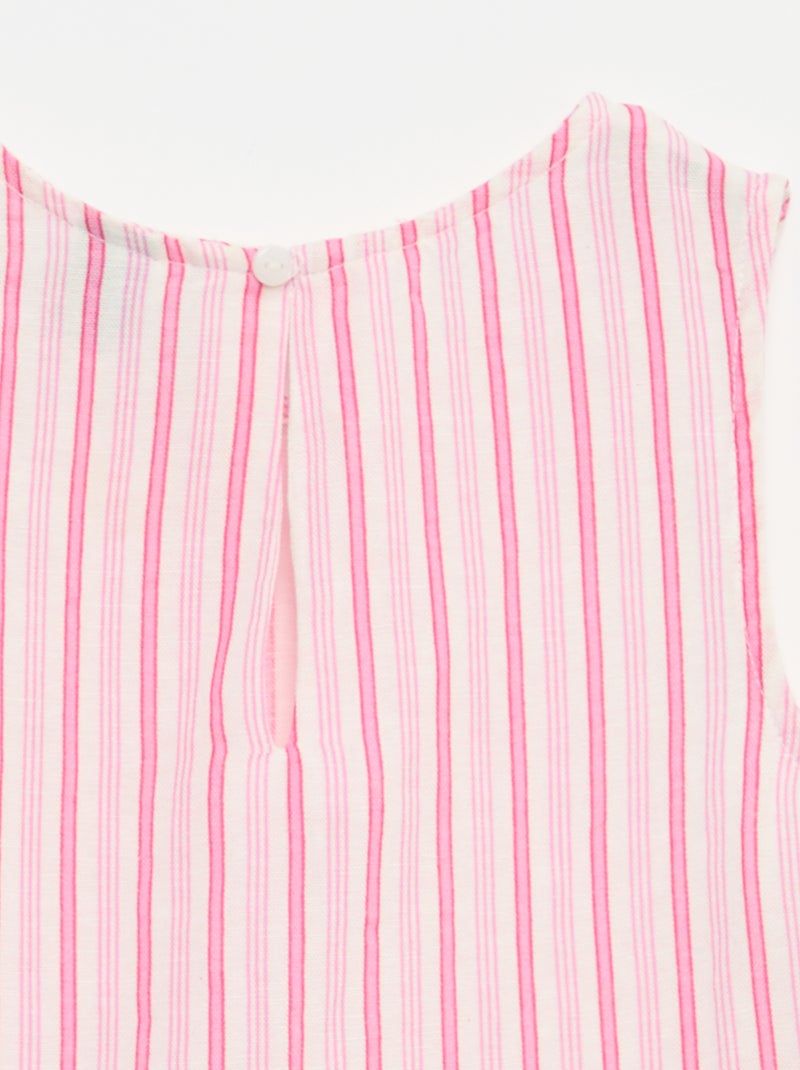 Blusa às riscas com laços fantasia Rosa - Kiabi