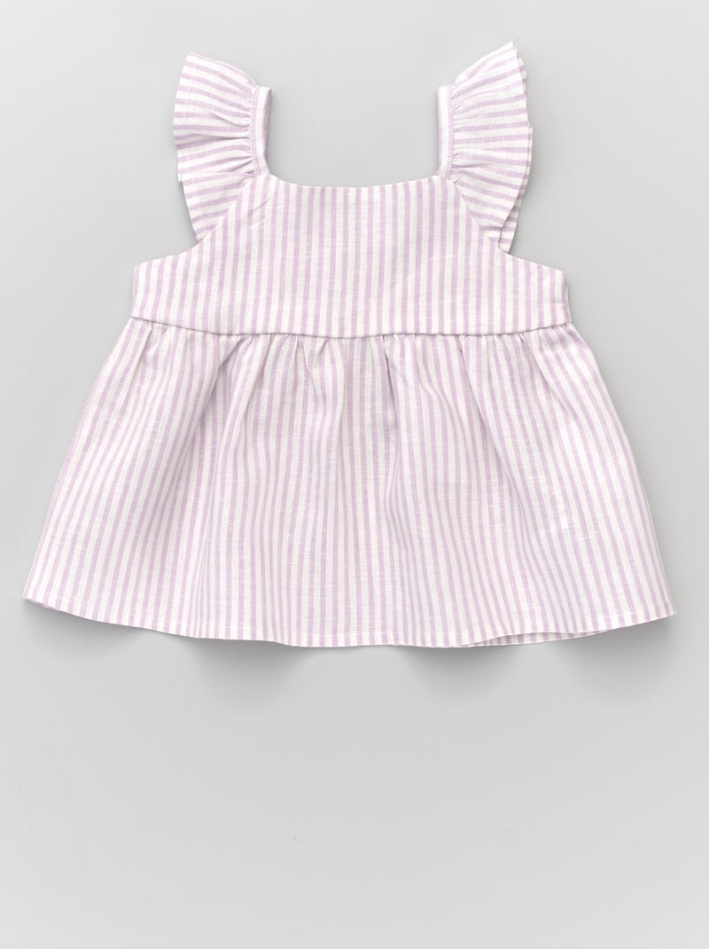 Blusa às riscas de linho VIOLETA - Kiabi