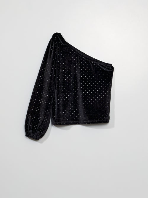 Blusa assimétrica de lantejoulas - Kiabi