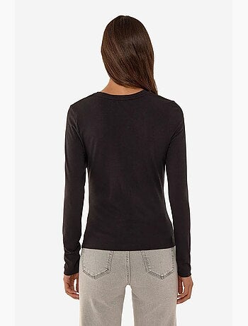 Blusa assimétrica de manga comprida e gola redonda hiccup