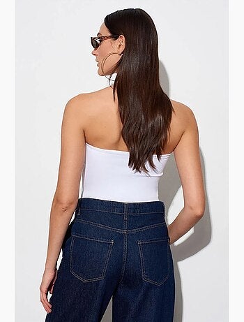 Blusa bandeau bodycon sem alças dilvin