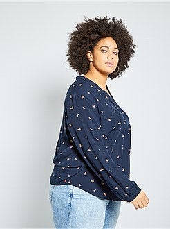 Blusa básica elástica com franzidos - Kiabi