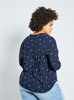 Blusa básica elástica com franzidos - Kiabi