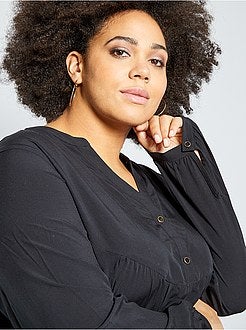 Blusa básica elástica com franzidos - Kiabi