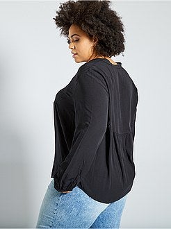 Blusa básica elástica com franzidos - Kiabi