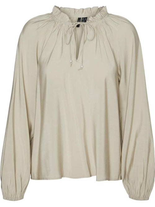 Blusa bege vero moda betti para mulher - Kiabi Blusa bege vero moda betti para mulher - Kiabi