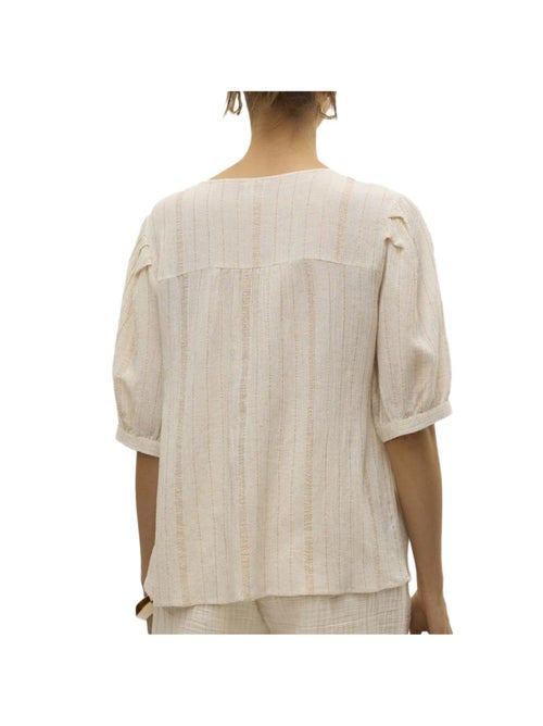 Blusa Bege Vero Moda Dahlia para Mulher - Kiabi Blusa Bege Vero Moda Dahlia para Mulher - Kiabi