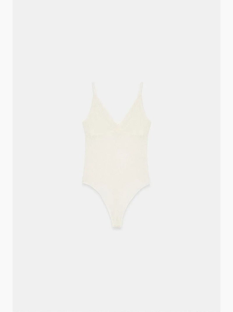 Blusa body de renda sem mangas dilvin Branco sujo - Kiabi