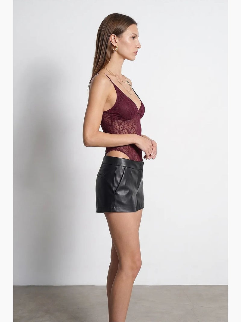 Blusa body de renda sem mangas dilvin Vermelho bordô - Kiabi