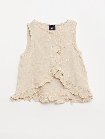 Blusa bordada sem mangas