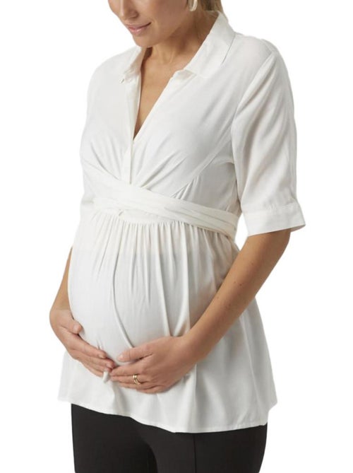 Blusa Branca de Maternidade Mamalicious Leline para Mulher - Kiabi Blusa Branca de Maternidade Mamalicious Leline para Mulher - Kiabi