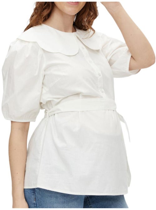 Blusa branca de maternidade mamalicious tora para mulher - Kiabi Blusa branca de maternidade mamalicious tora para mulher - Kiabi