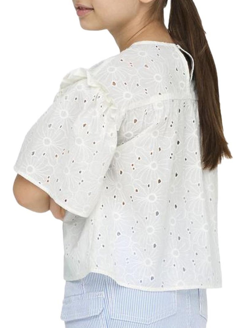 Blusa Branca Menina Kids ONLY Daisy Branco - Kiabi