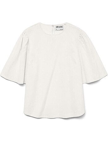 Blusa branca vero moda presley 2/4 para mulher