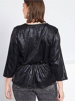 Blusa brilhante corte cruzado - Kiabi