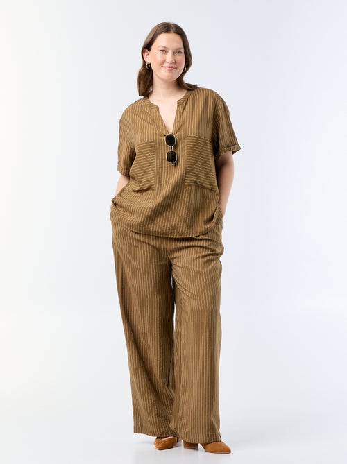 Blusa caftan em viscose fluida - Kiabi