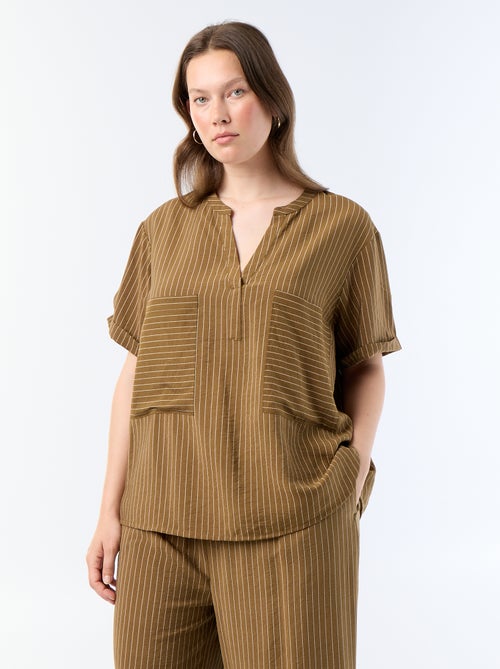 Blusa caftan em viscose fluida - Kiabi
