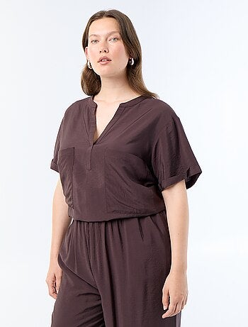 Blusa caftan em viscose fluida