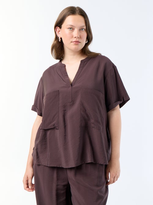 Blusa caftan em viscose fluida - Kiabi