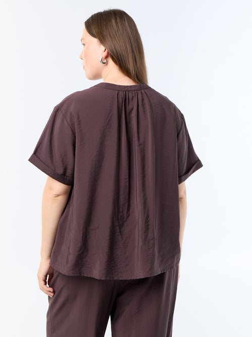 Blusa caftan em viscose fluida - Kiabi