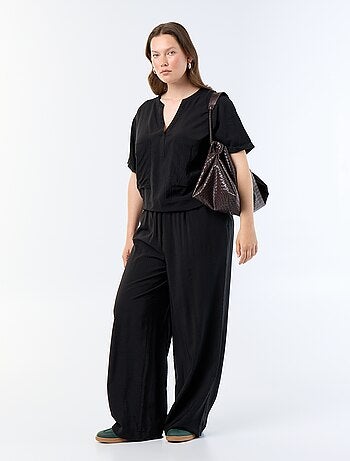 Blusa caftan em viscose fluida
