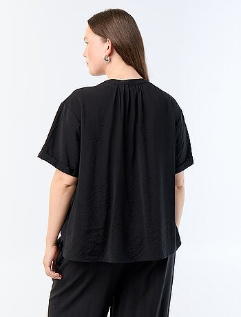 Blusa caftan em viscose fluida