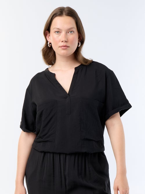 Blusa caftan em viscose fluida - Kiabi