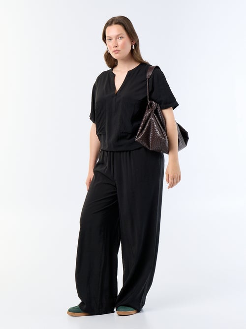 Blusa caftan em viscose fluida - Kiabi