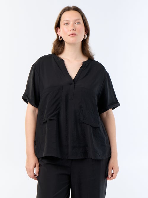 Blusa caftan em viscose fluida - Kiabi