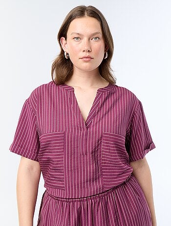 Blusa caftan em viscose fluida