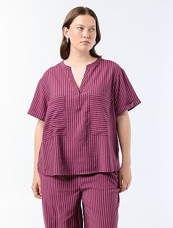 Blusa caftan em viscose fluida
