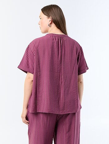 Blusa caftan em viscose fluida