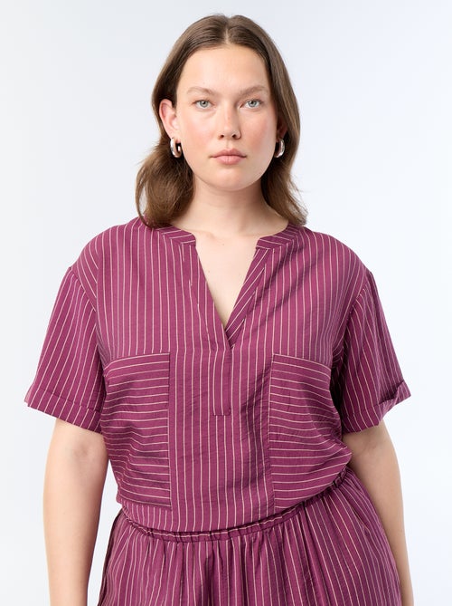 Blusa caftan em viscose fluida - Kiabi