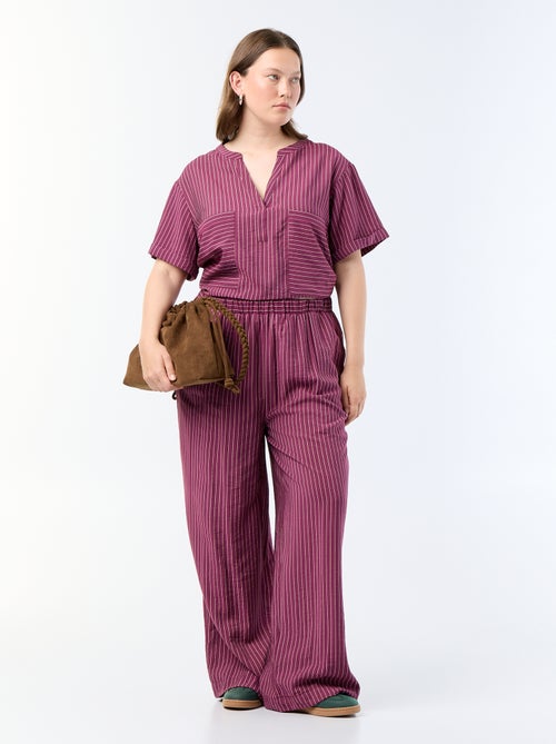 Blusa caftan em viscose fluida - Kiabi