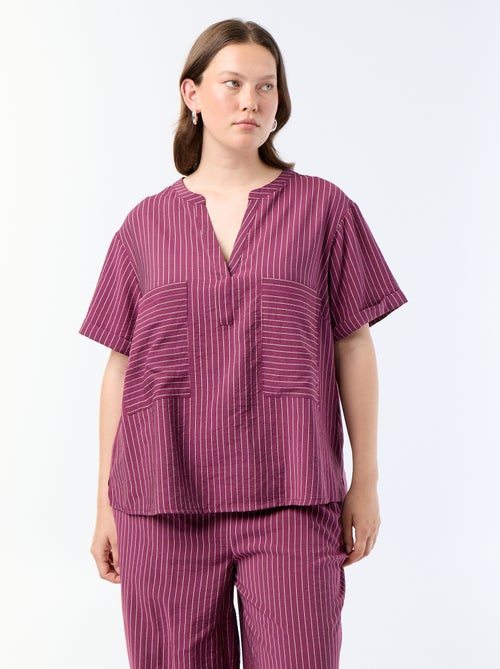 Blusa caftan em viscose fluida - Kiabi