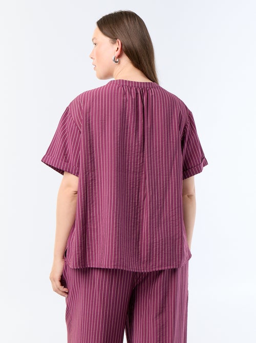 Blusa caftan em viscose fluida - Kiabi