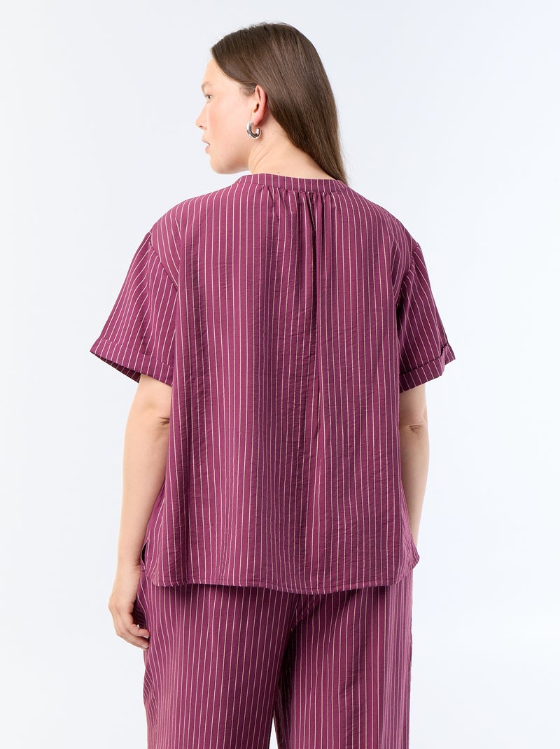 Blusa caftan em viscose fluida Roxo - Kiabi