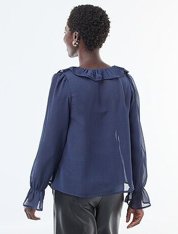 Blusa cavaleira em voile transparente